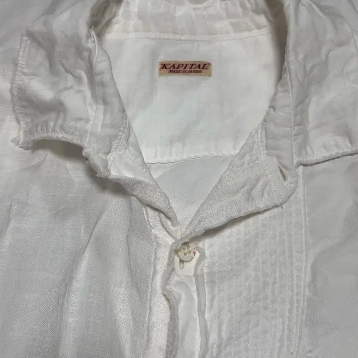 [SOLD OUT] 캐피탈 코튼 린넨 패치워크 숏슬리브 셔츠 라지