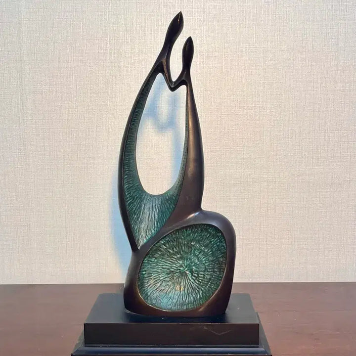[BUNJANG] Bronze Abstract Lovers Sculpture (38cm) / 추상 동브론즈 연인상(38cm)