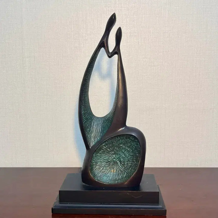 [BUNJANG] Bronze Abstract Lovers Sculpture (38cm) / 추상 동브론즈 연인상(38cm)