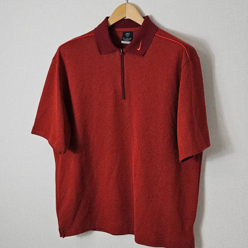 [BUNJANG] Nike Golf Polo Short Sleeve Knit Half Zip Top M (105) / 나이키 골프 폴로 반팔 카라티 니트 하프집업 풀집 M 105 거의 새상품