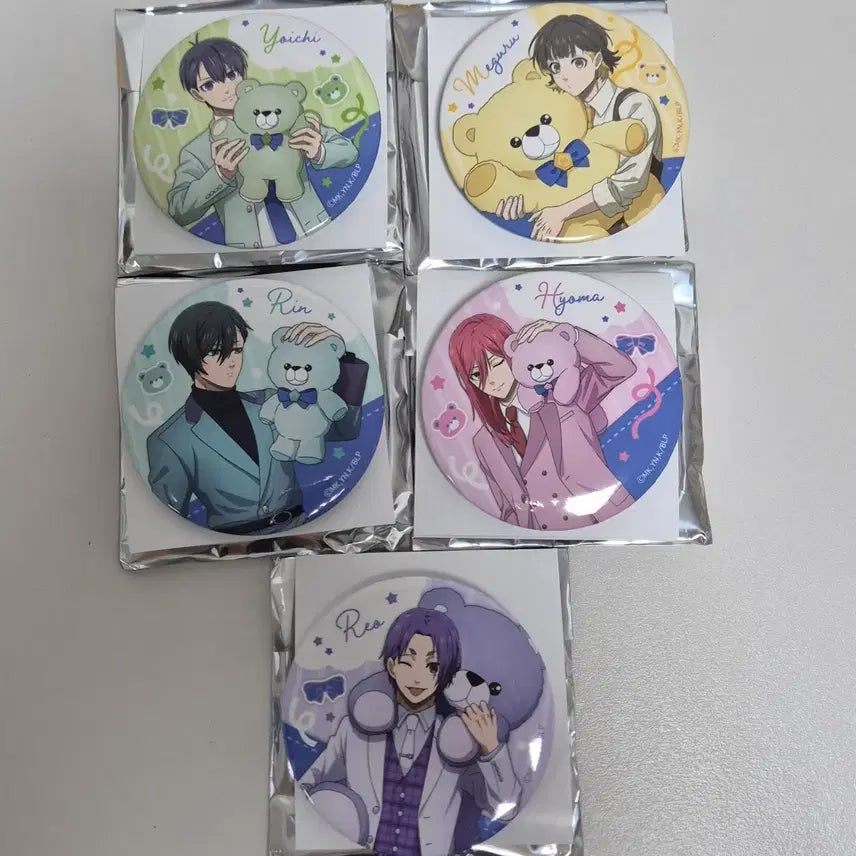 [BUNJANG] Blue Lock Teddy Bear Suit Can Badges - Isagi, Bachira, Rin, Chigiri, Nagi / 블루록 테디베어 수트 캔뱃지 이사기 바치라 린 치기리 레오