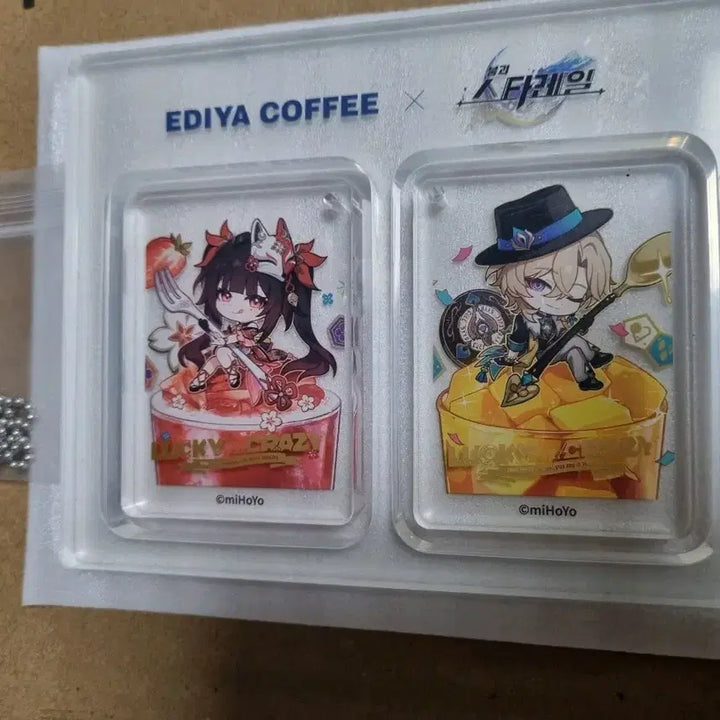 [BUNJANG] Ediya Coffee x Honkai: Star Rail Acrylic Keychain Set (Aventurine &amp; Sparkle) / 이디야커피 붕괴 스타레일 콜라보 아크릴 키링 세트