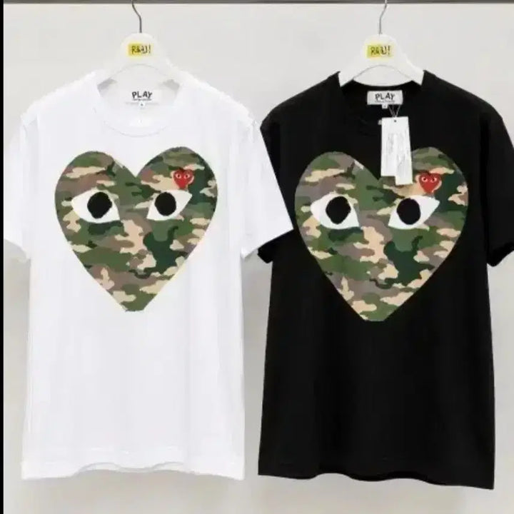 [BUNJANG] Comme des Garçons Play Camo Heart T-Shirt White/Black / 꼼데가르송 플레이 카모 하트 반팔티 화이트/블랙