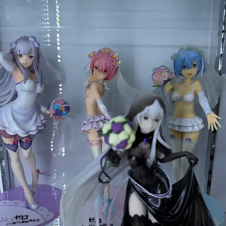 [BUNJANG] Phat Re:Zero Wedding Rem Ram Emilia Echidna Figure Bundle / Phat 리제로 웨딩 렘 람 에밀리아 에키드나 피규어 펫 일괄 싸게 정리