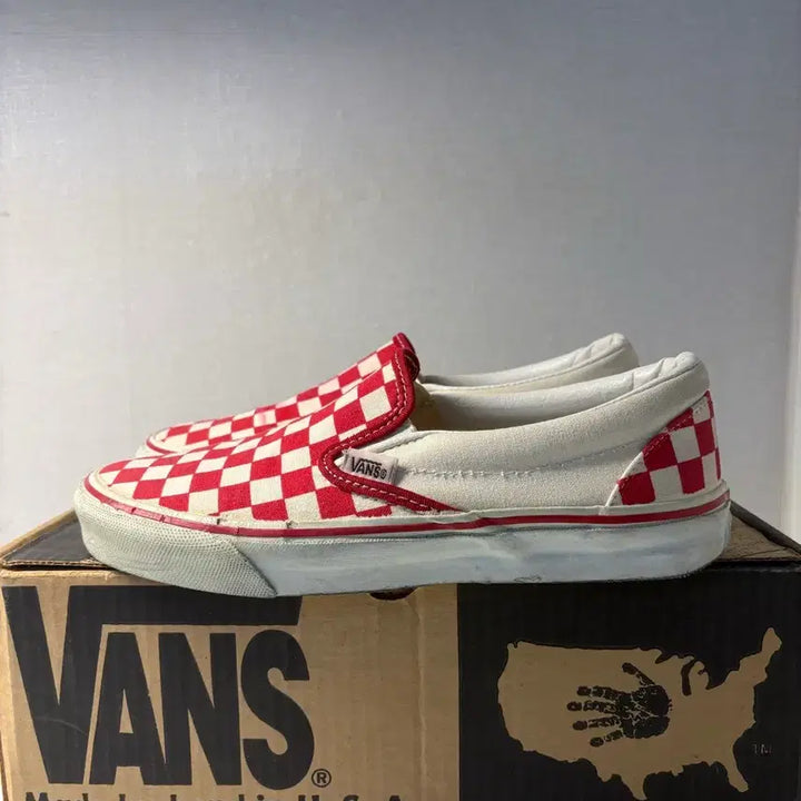[BUNJANG] 90s Vintage Vans Slip-On Red Checker US Made Size 8 / 90s 빈티지 반스 슬립온 8