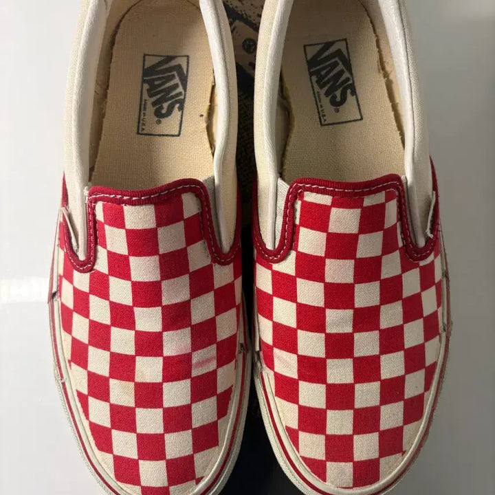 [BUNJANG] 90s Vintage Vans Slip-On Red Checker US Made Size 8 / 90s 빈티지 반스 슬립온 8