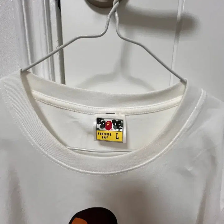 [SOLD OUT] 급처!베이프 ABC 카모 마일로 티셔츠 화이트 핑크 L