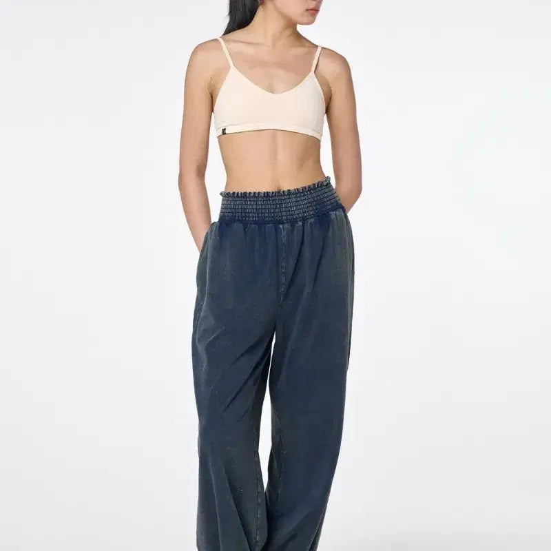 [BUNJANG] Oziz Smoking Jogger Pants Vintage Navy S / 오즈이즈 스모킹 조거팬츠 요가바지