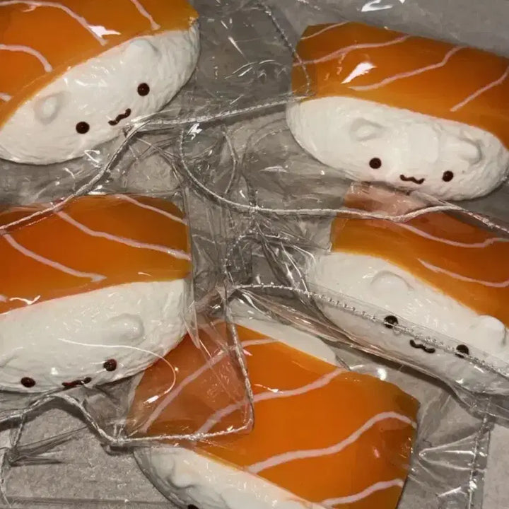 [BUNJANG] Neko Cat Salmon Sushi Malangi Plush Toy + Extra Zipper Bag / 네코 고양이 연어초밥 말랑이 + 여분 지퍼백