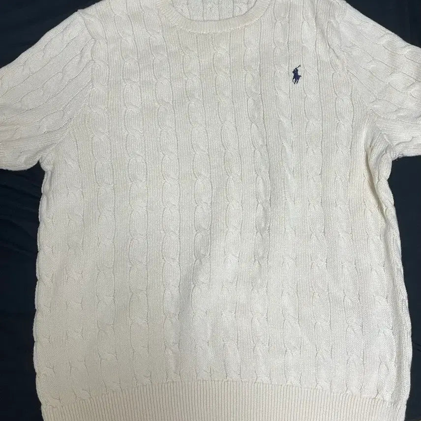[SOLD OUT] 폴로 랄프로렌 케이블 반팔 라운드 니트(XL)