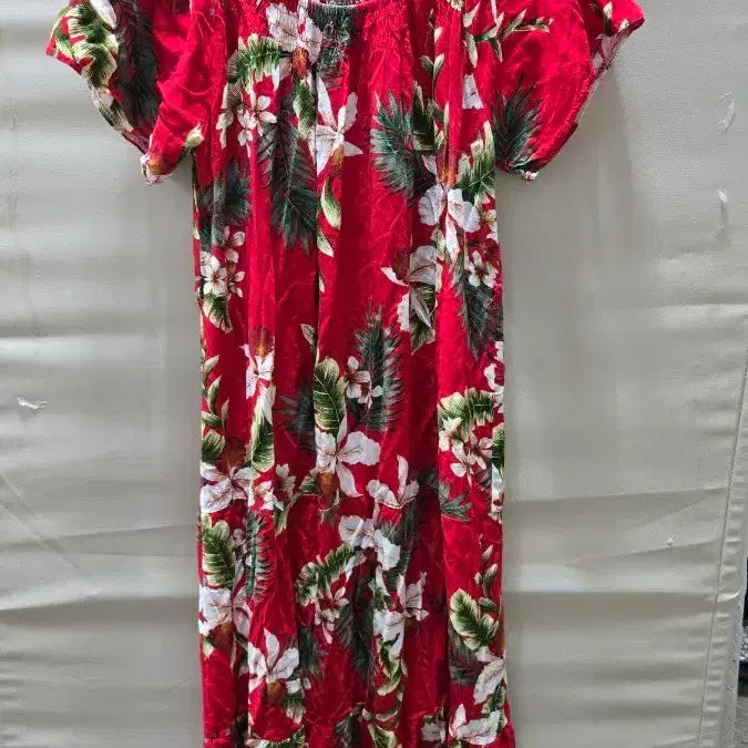 [SOLD OUT] 레드 플라워 패턴 오프숄더 원피스95