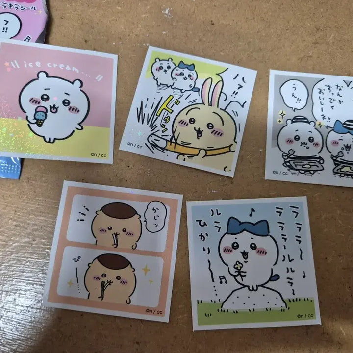 [BUNJANG] Chiikawa Usagi &amp; Hachiwara Square Stickers / 먼작귀 치이카와 엔스카이 사각 스티커 우사기 하치와레 굿즈
