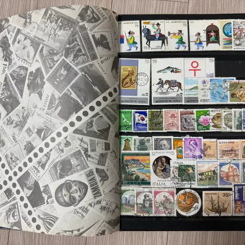 [BUNJANG] KIKUCHI Stamp Album with 300+ World Stamps / 세계 우표 수집앨범 (300장+) 일제 KIKUCHI