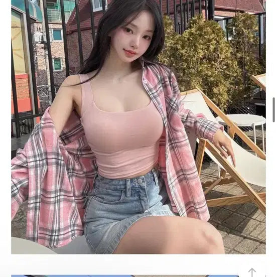[BUNJANG] Kaindami Square Neck Sleeveless Top Pink / 카인다미 스퀘어 넥나시 핑크