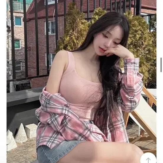 [BUNJANG] Kaindami Square Neck Sleeveless Top Pink / 카인다미 스퀘어 넥나시 핑크