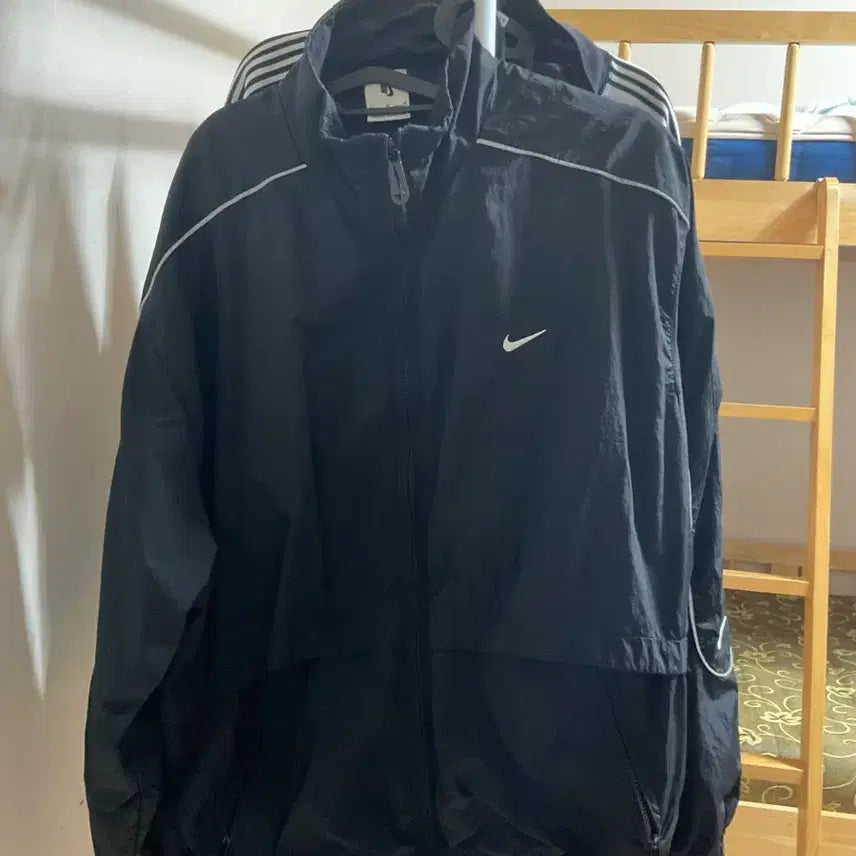 [BUNJANG] Nike NSW Solo Swoosh Woven Track Jacket Black / 나이키 NSW 솔로 스우시 우븐 트랙 자켓 블랙 [M]