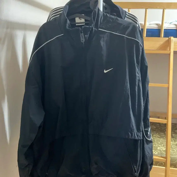 [BUNJANG] Nike NSW Solo Swoosh Woven Track Jacket Black / 나이키 NSW 솔로 스우시 우븐 트랙 자켓 블랙 [M]