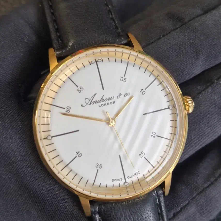 [BUNJANG] Andrew &amp; Co Swiss Quartz Gold Bezel White Dial Watch / Andrew &amp; co 런던 쿼츠 시계 새상품