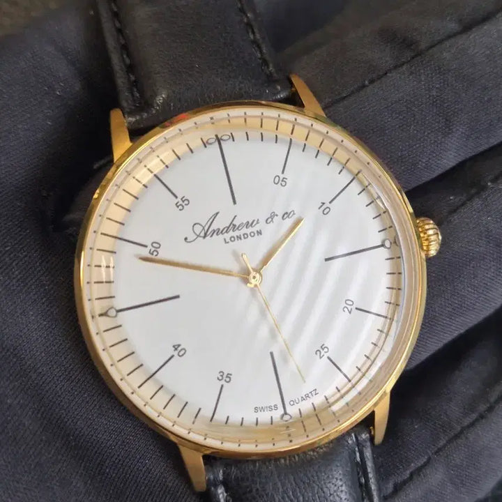 [BUNJANG] Andrew &amp; Co Swiss Quartz Gold Bezel White Dial Watch / Andrew &amp; co 런던 쿼츠 시계 새상품