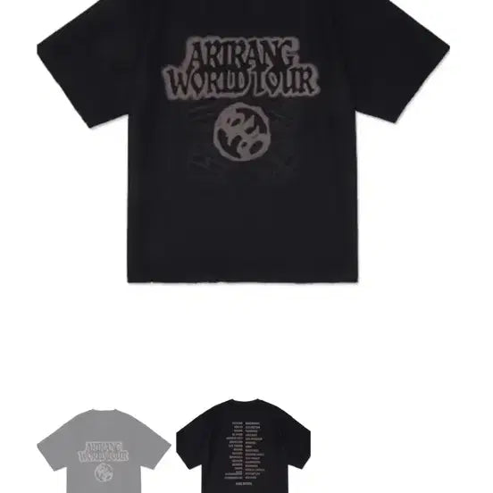[BUNJANG] BTS World Tour Black T-Shirt M / BTS 아리랑 월드투어 블랙 반팔티 M