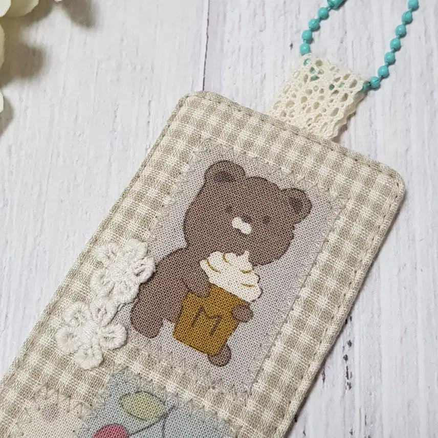 [BUNJANG] Handmade Dog Fabric Bookmark Bag Charm (Beige 2) / {핸드메이드} 강아지 책갈피 가방 장식참 (베이지2)