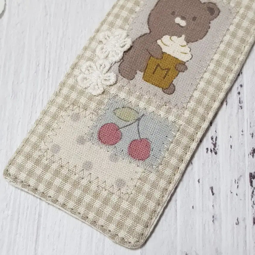[BUNJANG] Handmade Dog Fabric Bookmark Bag Charm (Beige 2) / {핸드메이드} 강아지 책갈피 가방 장식참 (베이지2)