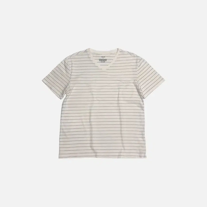 [BUNJANG] Polo Ralph Lauren Striped V-Neck T-Shirt / 폴햄 스트라이프 브이넥 반팔티 빈티지 만원샵