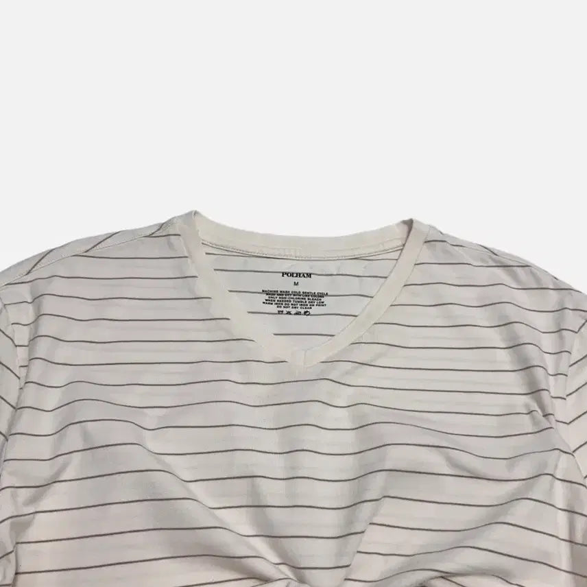 [BUNJANG] Polo Ralph Lauren Striped V-Neck T-Shirt / 폴햄 스트라이프 브이넥 반팔티 빈티지 만원샵
