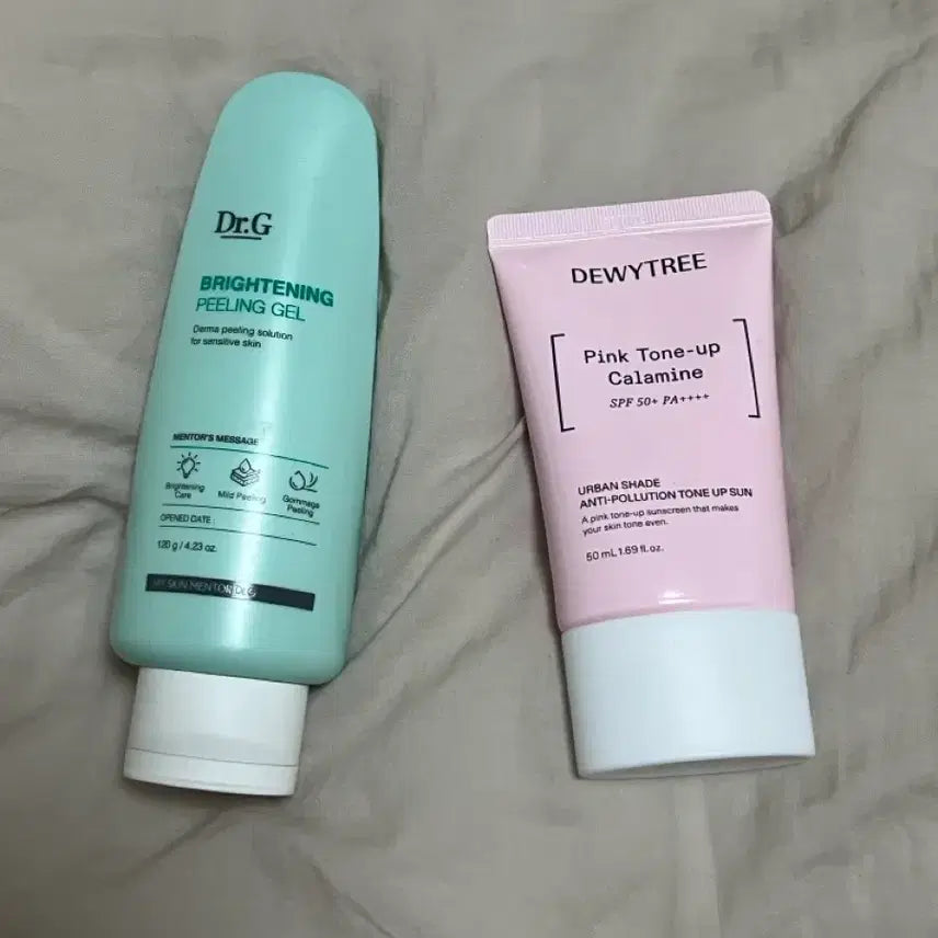 [BUNJANG] Dr.G Brightening Peeling Gel &amp; Dewytree Tone-Up Sun Cream Set / (12,000) 닥터지 브라이트닝 필링 젤, 듀이트리 톤업 선크림