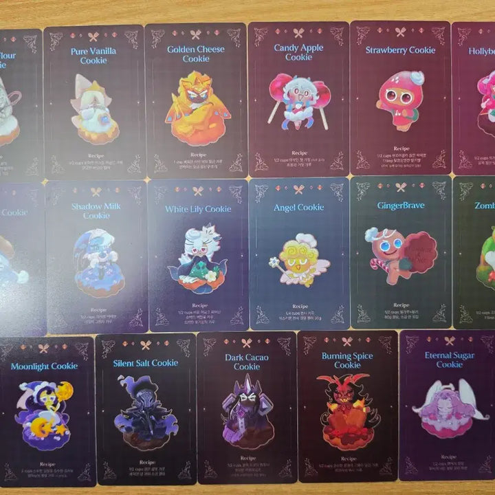 [BUNJANG] Cookie Run Cookie &amp; More Cookie Recipe Card Set / 쿠키런 쿠키앤모어 쿠키 레시피 카드