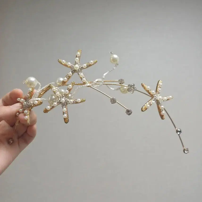 [BUNJANG] Ornate Wire, Flower, and Pearl Headpiece for Competitions / 대회용 머리장식 팔아요!