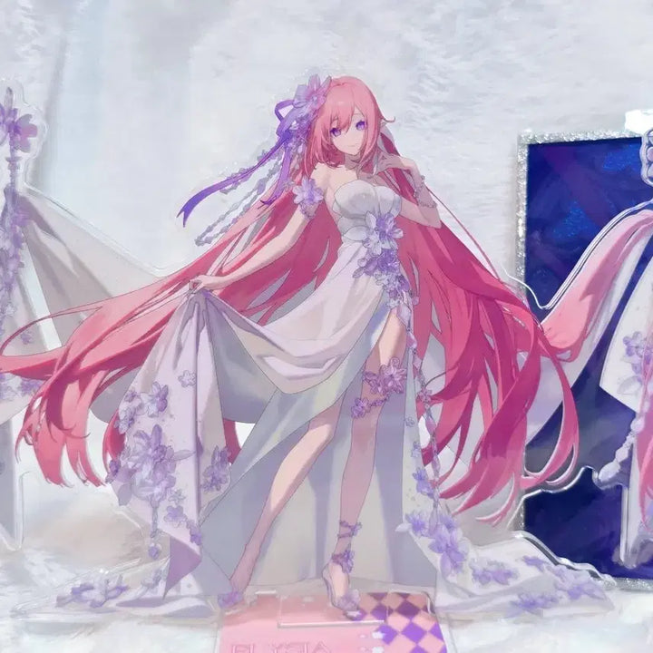 [BUNJANG] Honkai Impact 3rd Elysia Herrscher of Origin Acrylic Stand &amp; Silver Foil Art Print Bundle Set / 붕괴 3rd 엘리시아 아크릴 색지 일괄
