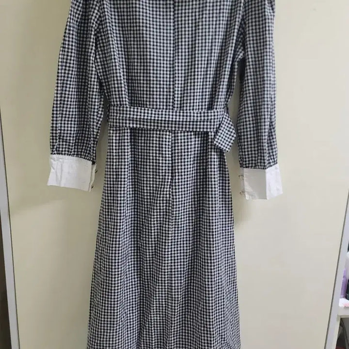 [BUNJANG] Check Collar Long Dress / 체크  카라 롱 원피스 F