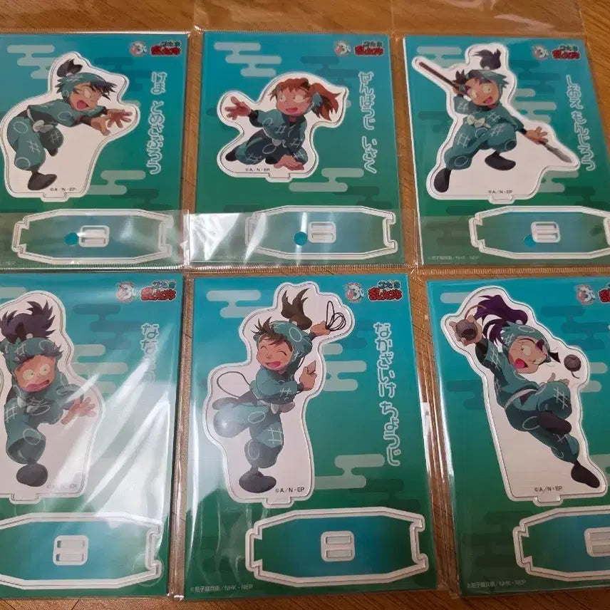 [BUNJANG] Nintama Rantaro 6 Nin Acrylic Stand Set - Senzo, Monjiro, Koheta, Choji, Kema, Isaku / 닌타마 6닌 아크릴스탠드 전종 센조 몬지로 코헤이타 쵸지 케마 이사쿠