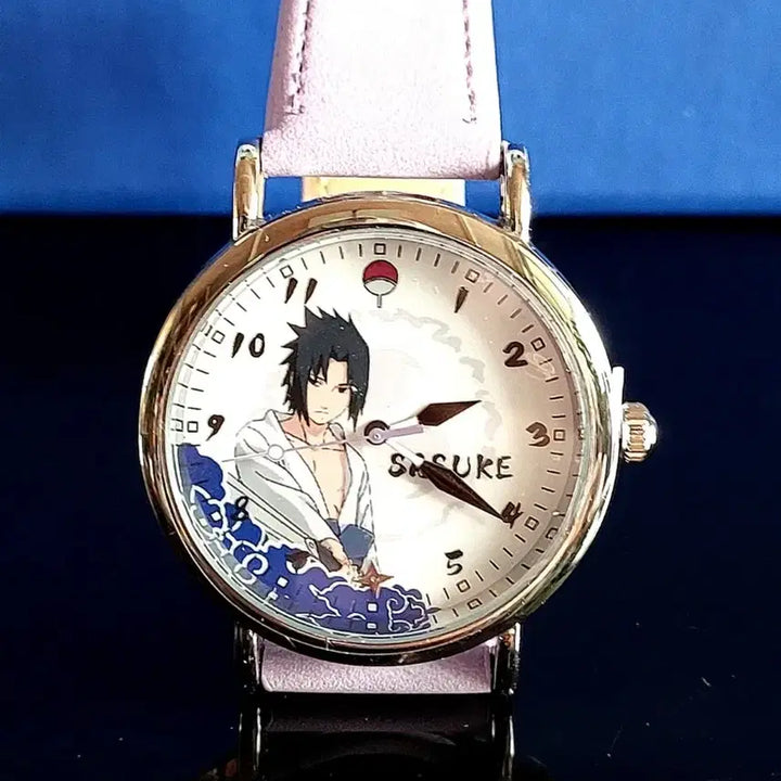 [BUNJANG] Naruto Shippuden Sasuke Design Pocket Watch + 2 Random Naruto Figures (Sealed) / 나루토 질풍전 손목시계+나루토 피규어 랜덤 2개(미개봉새상품)
