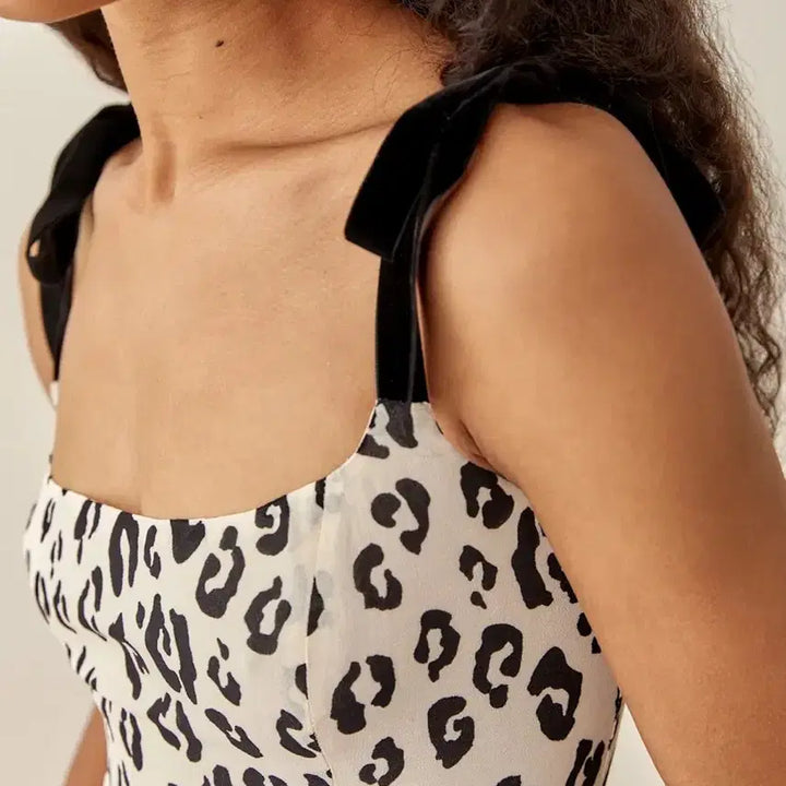[BUNJANG] Reformation Annabell Dress Leopard Ribbon Detail / 리포메이션 annabell dress 아나벨 드레스 원피스