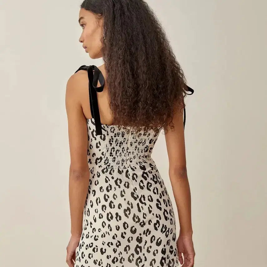 [BUNJANG] Reformation Annabell Dress Leopard Ribbon Detail / 리포메이션 annabell dress 아나벨 드레스 원피스