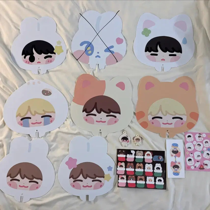 [BUNJANG] NCT Doyoung Jaehyun Jungwoo Mark - Malang Keyring, Sticker, Fan, POB / 개당0.15) 엔시티 도영 재현 말랑키링 스티커 부채 양도