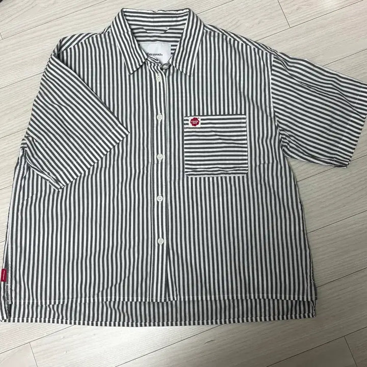 [SOLD OUT] 커버낫 우먼 스트라이프 코튼 하프 셔츠 Navy