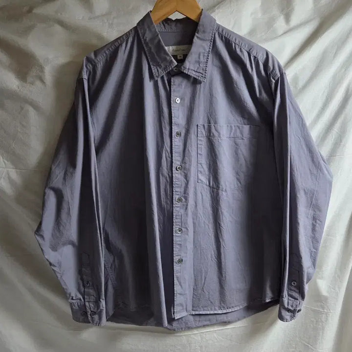 [BUNJANG] First Floor Garment Dyed Shirt Lavender Grey / 퍼스트플로어 가먼트 다이드 셔츠 라벤더 그레이 48