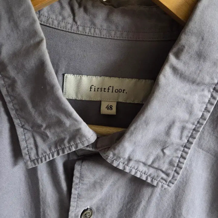 [BUNJANG] First Floor Garment Dyed Shirt Lavender Grey / 퍼스트플로어 가먼트 다이드 셔츠 라벤더 그레이 48