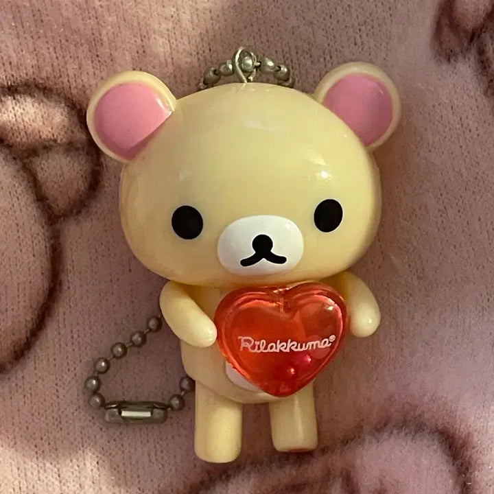 [BUNJANG] Classic Rilakkuma Heart Dangling Figure Keychain / 고전 코리락쿠마 하트 달랑이 피규어 키링