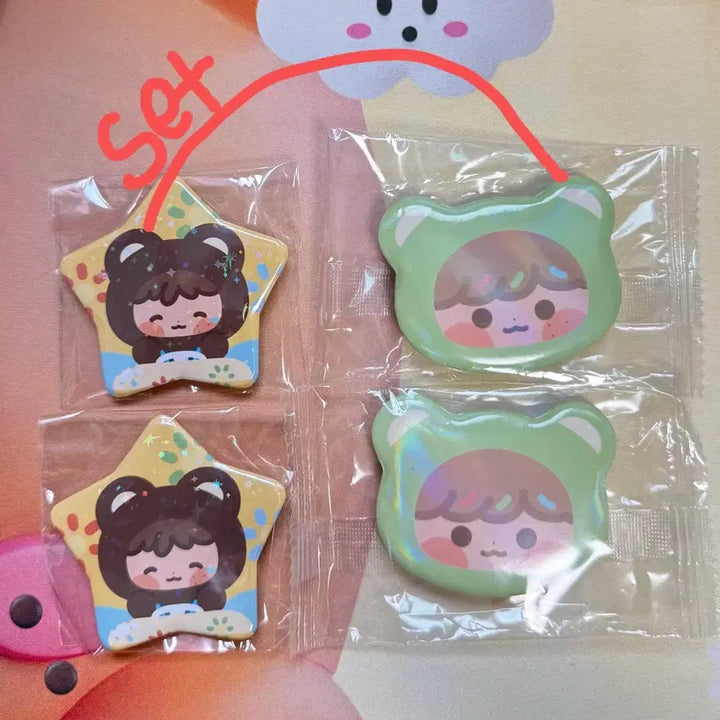 [BUNJANG] NCT Haechan Full Summer Exhibition Bear Pin Button Set / 엔시티해찬 풀썸머 전시회 곰효기핀버튼 세트 양도합니다.