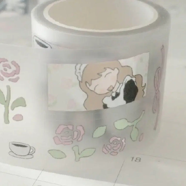 [BUNJANG] Ui Coffee and Rose Kiss Cut Washi Tape / 우이 커피와 장미 키스컷띵 마테띵
