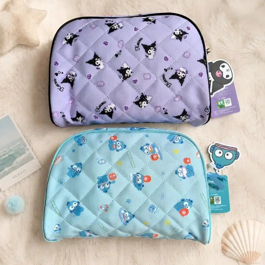 [BUNJANG] Sanrio Kuromi Hangyodon Pouch Cosmetic Bag / 산리오 쿠로미 한교동 파우치 화장품가방 소품가방 블루 퍼플