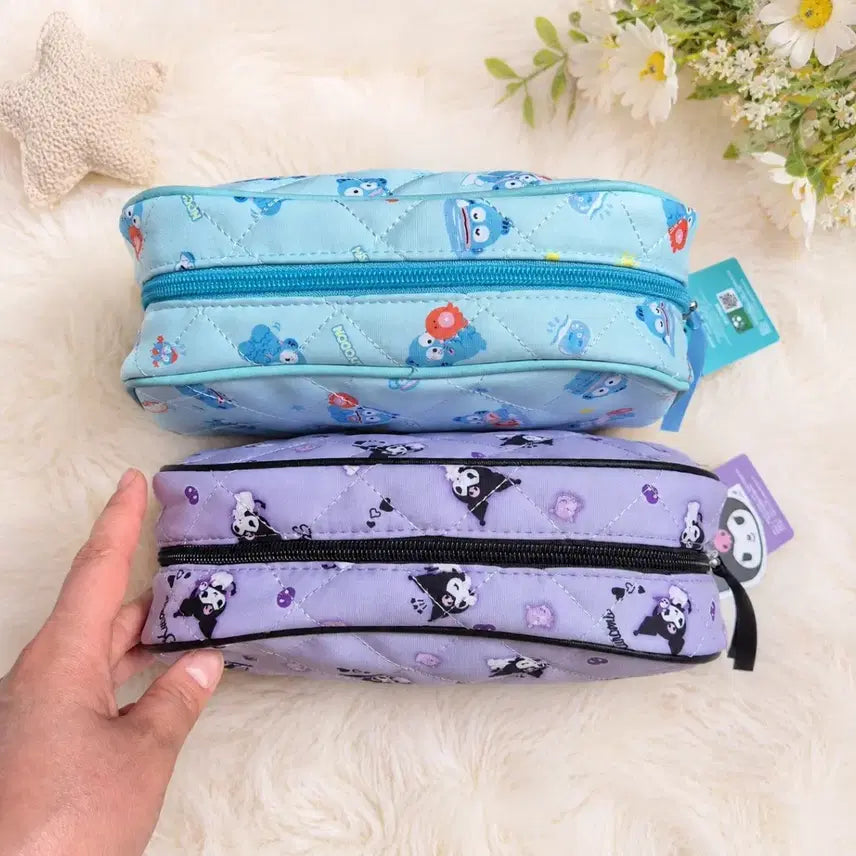 [BUNJANG] Sanrio Kuromi Hangyodon Pouch Cosmetic Bag / 산리오 쿠로미 한교동 파우치 화장품가방 소품가방 블루 퍼플