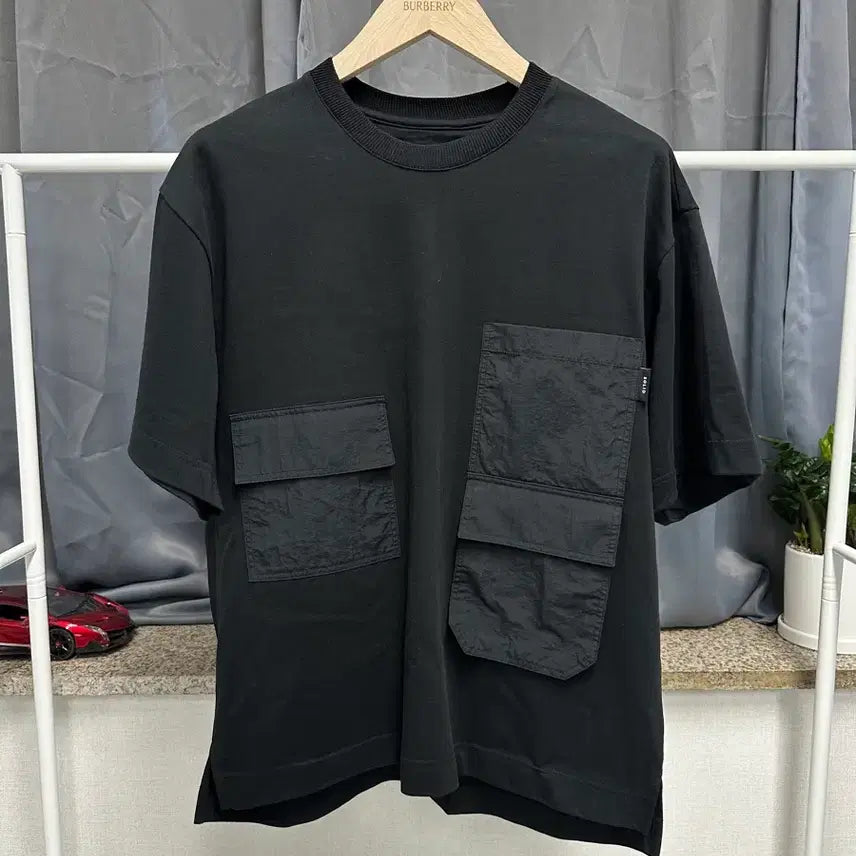 [SOLD OUT] [ 솔리드옴므 ] 정품 / 남성95-100 / 블랙 포켓 반팔 티셔츠
