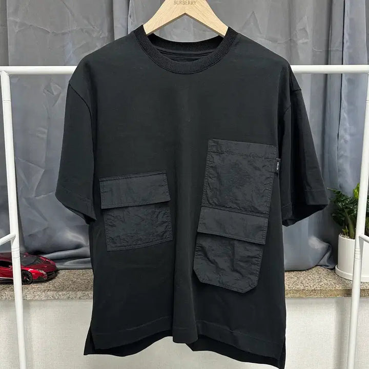 [SOLD OUT] [ 솔리드옴므 ] 정품 / 남성95-100 / 블랙 포켓 반팔 티셔츠