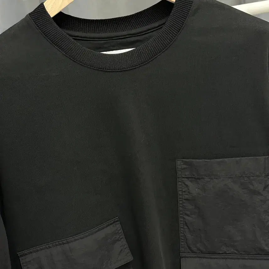 [SOLD OUT] [ 솔리드옴므 ] 정품 / 남성95-100 / 블랙 포켓 반팔 티셔츠