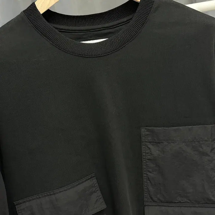 [SOLD OUT] [ 솔리드옴므 ] 정품 / 남성95-100 / 블랙 포켓 반팔 티셔츠